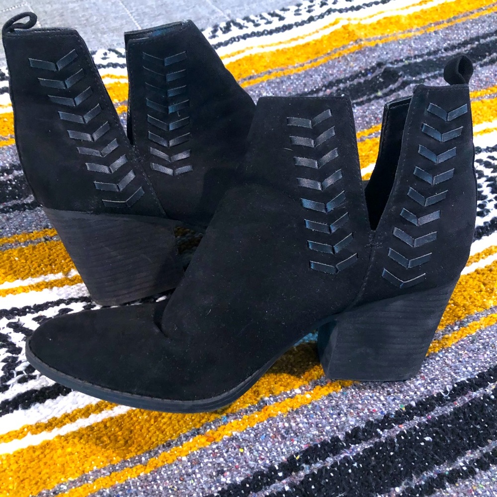 Black suede booties